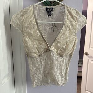 Just...Taylor Cream Lace Blouse